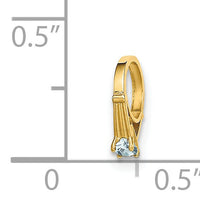 14K 3D Ring with Light Blue CZ Charm-YC1342