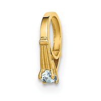 14K 3D Ring with Light Blue CZ Charm-YC1342