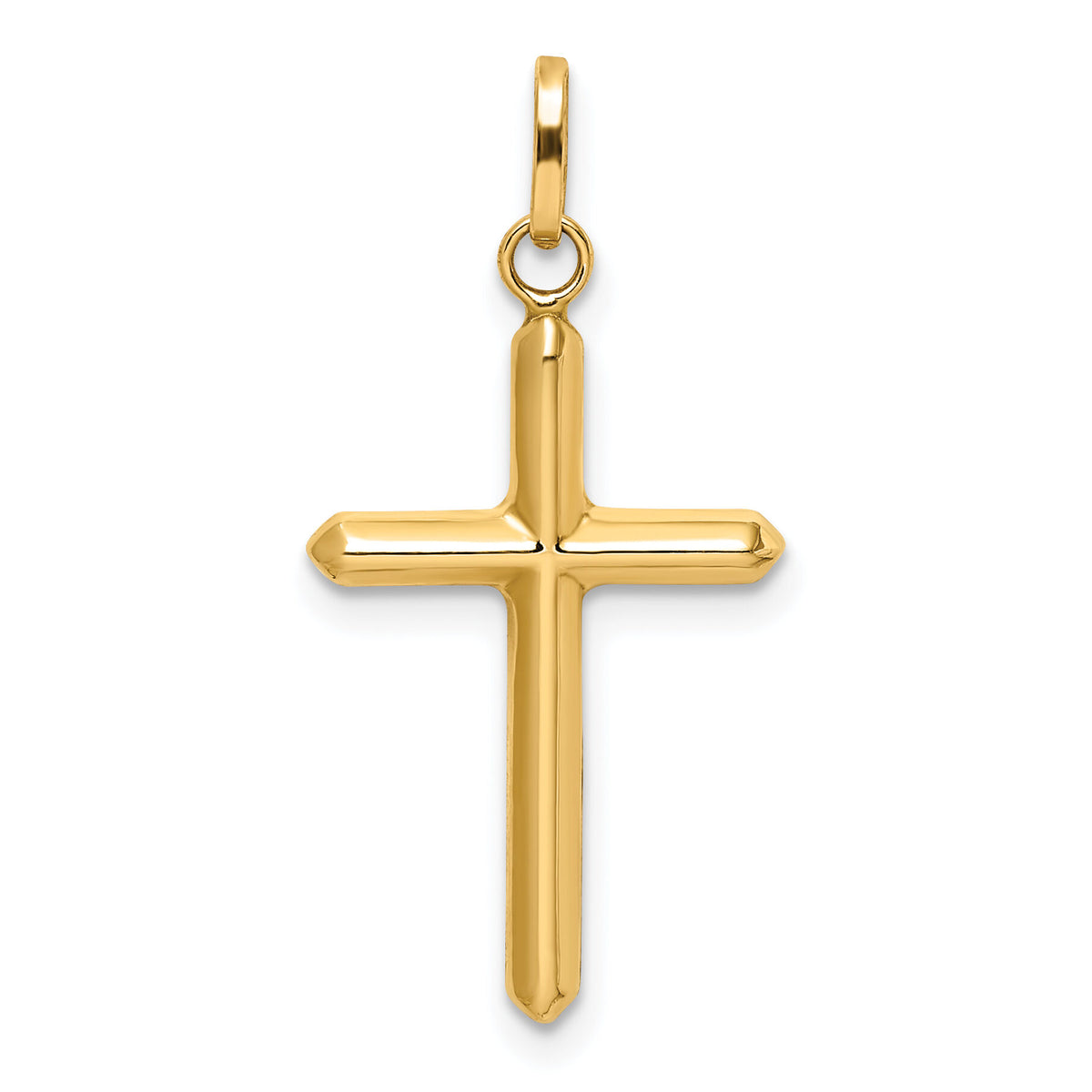 14k Polished Hollow Latin Cross Charm-YC1349