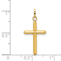 14k Polished Hollow Latin Cross Charm-YC1349