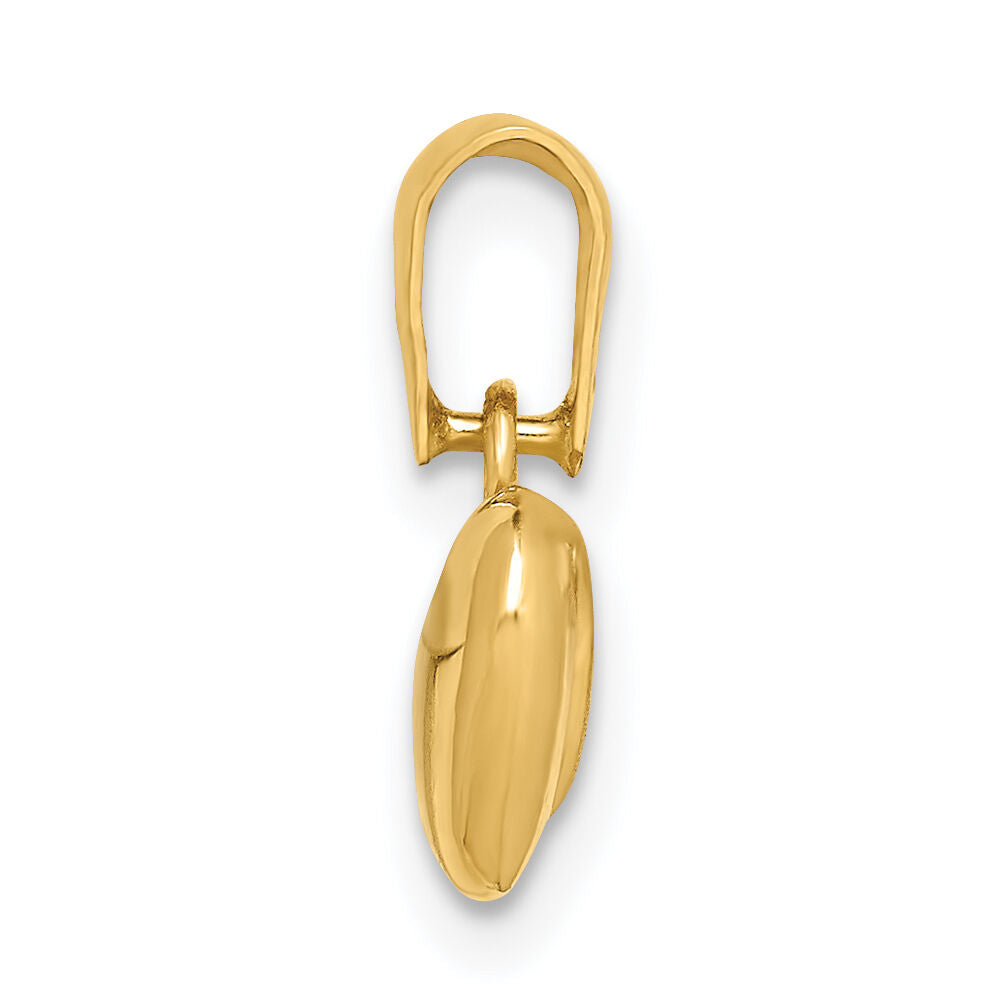 14k Satin and Polished 3D Puffed Heart Pendant-YC1354