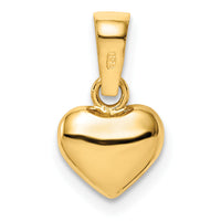 14k Satin and Polished 3D Puffed Heart Pendant-YC1354