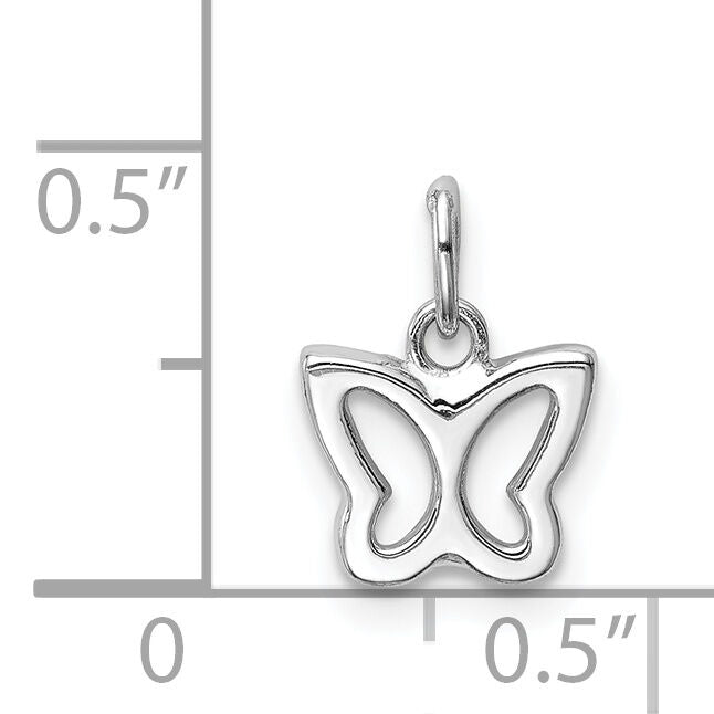 14k White Gold Cut-out Butterfly Pendant-YC1355