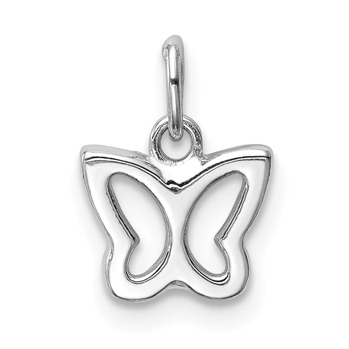 14k White Gold Cut-out Butterfly Pendant-YC1355