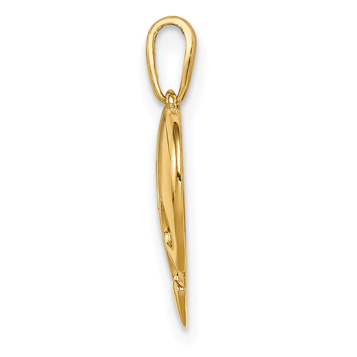 14K Polished Heart w/Paw Print Pendant-YC1361