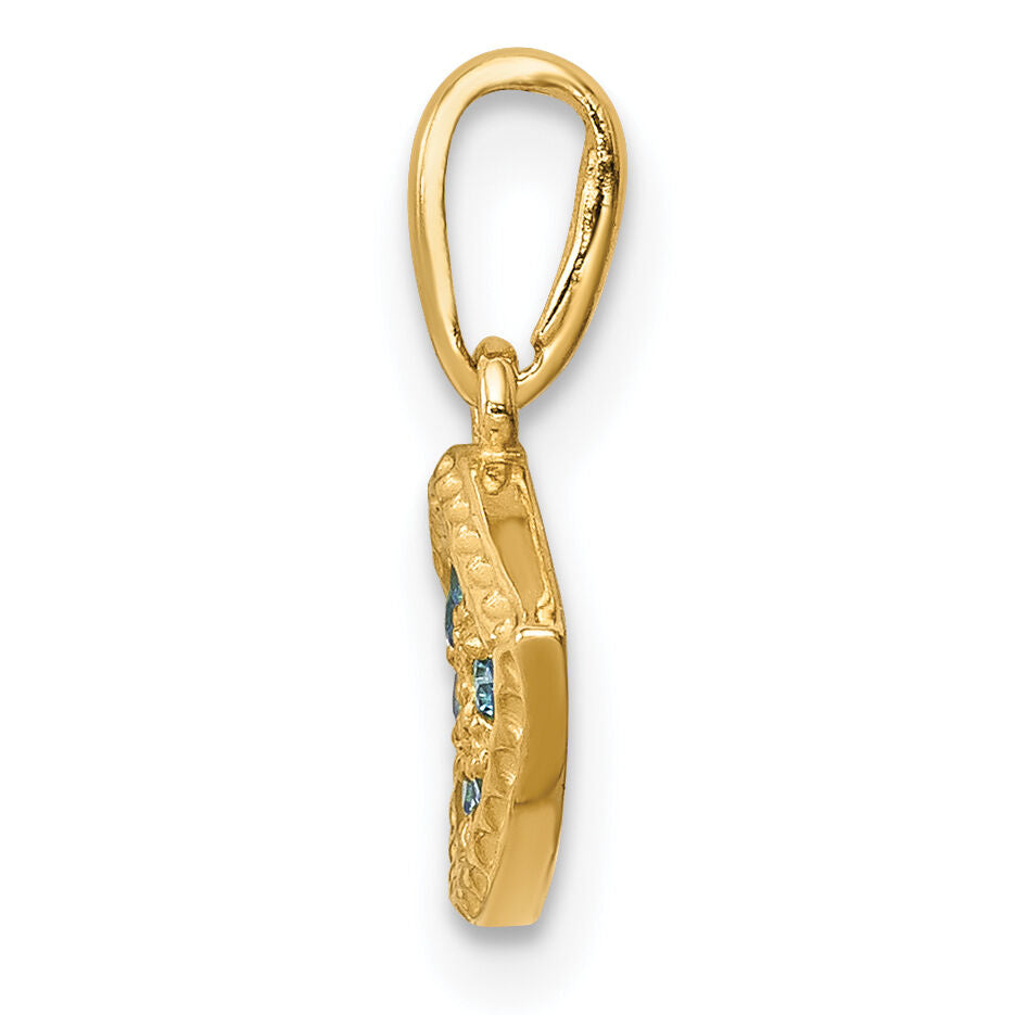14K Blue CZ Eye Pendant-YC1362