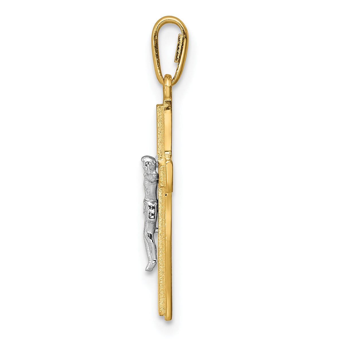 14K Two-tone Crucifix Pendant-YC1378