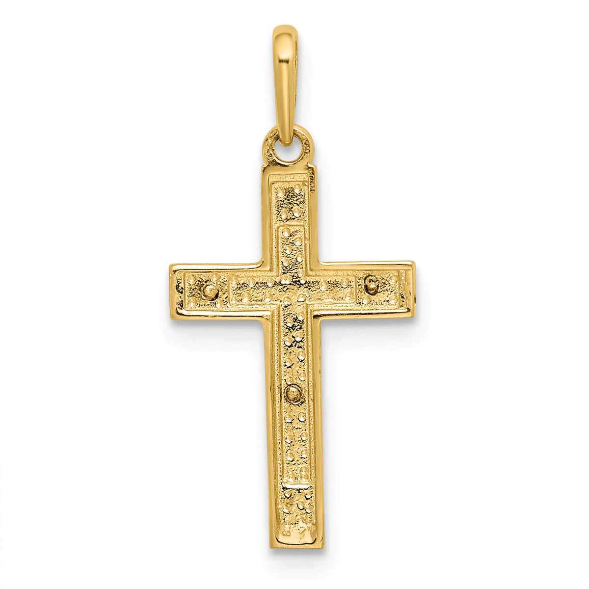 14K Two-tone Crucifix Pendant-YC1378