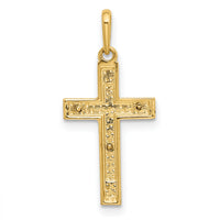 14K Two-tone Crucifix Pendant-YC1378