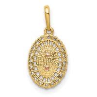 14K Two-tone Our Lady of Guadalupe CZ Pendant-YC1379