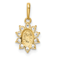 14K Our Lady of Guadalupe CZ Pendant-YC1380