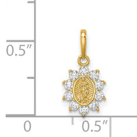 14K Our Lady of Guadalupe CZ Pendant-YC1380