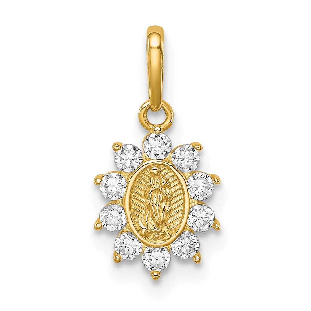 14K Our Lady of Guadalupe CZ Pendant-YC1380