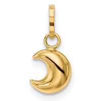 14k Polished Puffed Moon Charm-YC1382