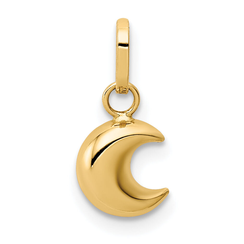 14k Polished Puffed Moon Charm-YC1382