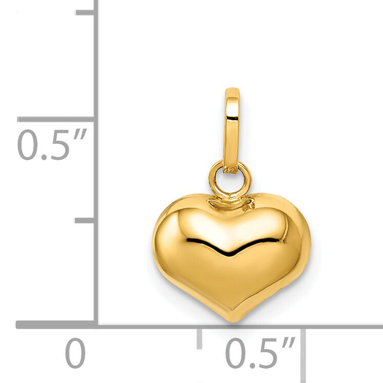 14k Polished Puffed Heart Charm-YC1383