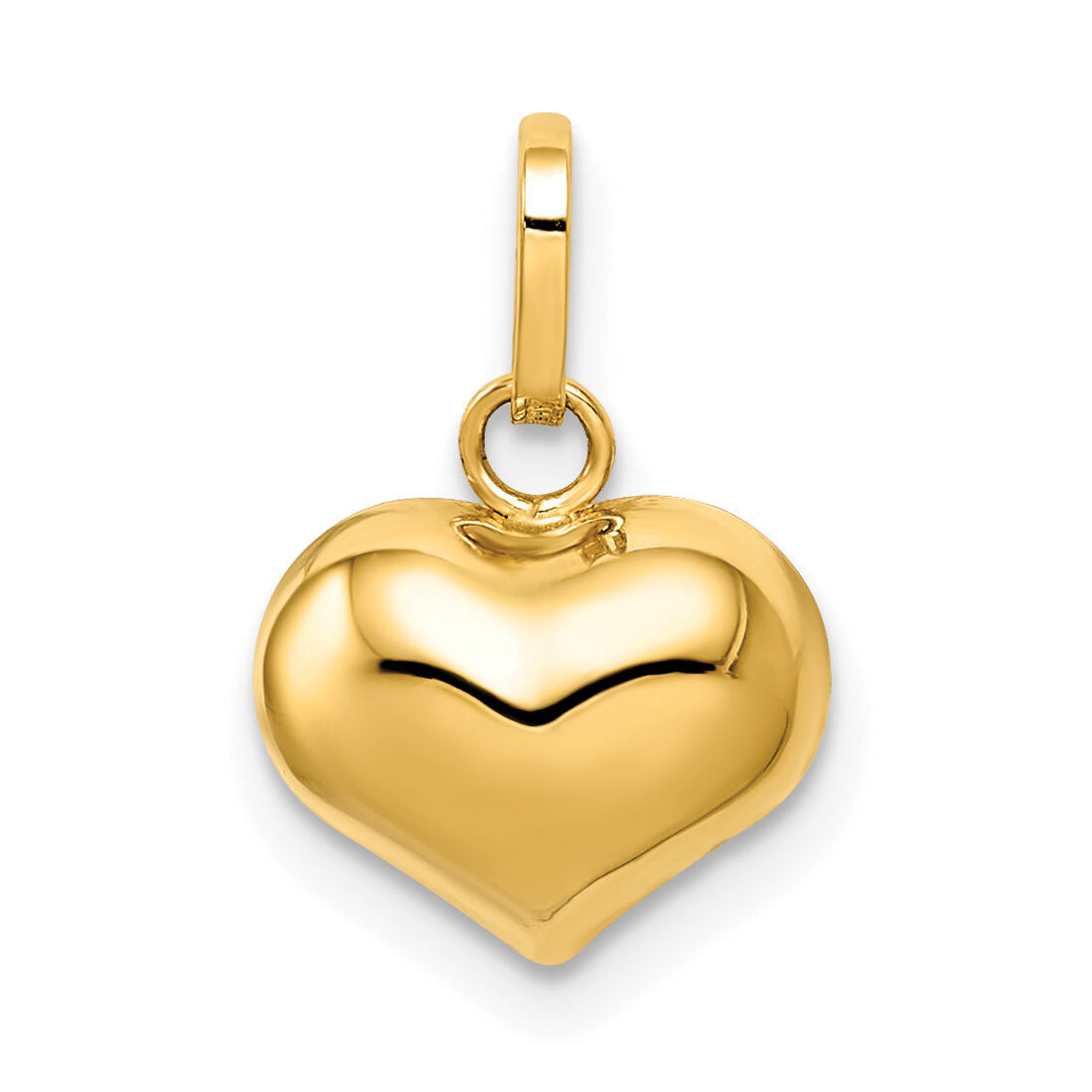 14k Polished Puffed Heart Charm-YC1383