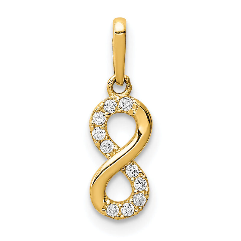 14K CZ Infinity Symbol Pendant-YC1390