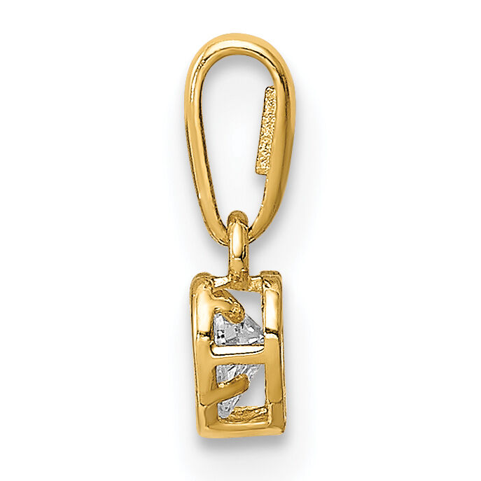 14K CZ Heart Dangle Pendant-YC1392