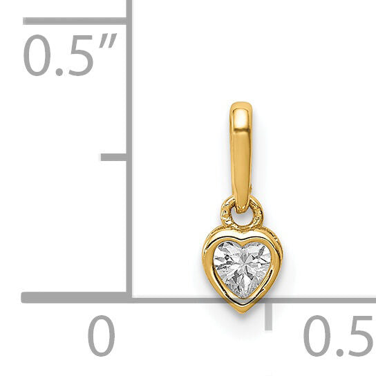 14K CZ Heart Dangle Pendant-YC1392