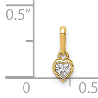 14K CZ Heart Dangle Pendant-YC1392