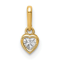 14K CZ Heart Dangle Pendant-YC1392