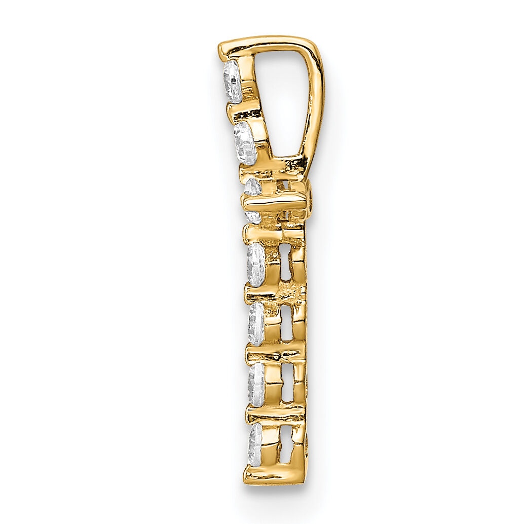 14K CZ Cross Pendant Chain Slide-YC1403