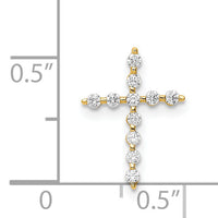 14K CZ Cross Pendant Chain Slide-YC1403