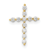 14K CZ Cross Pendant Chain Slide-YC1403