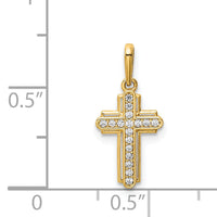 14K Cross CZ Pendant-YC1404