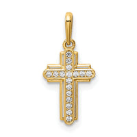 14K Cross CZ Pendant-YC1404