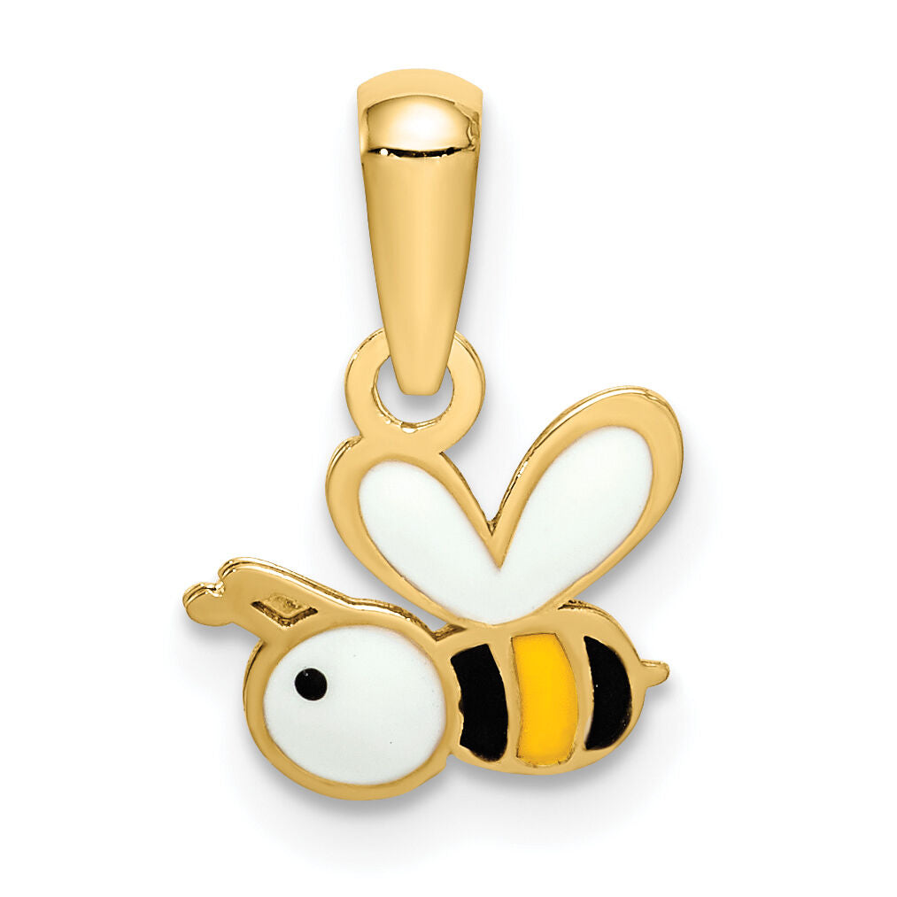 14k Enamel Bumble Bee Pendant-YC1406