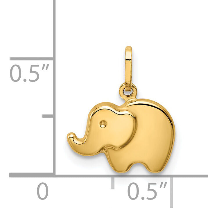 14k Polished Elephant Charm-YC1421