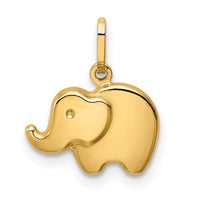 14k Polished Elephant Charm-YC1421