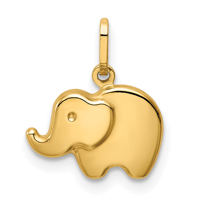 14k Polished Elephant Charm-YC1421