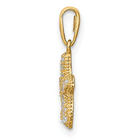 14K CZ Starfish Pendant-YC1430