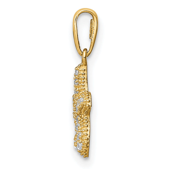 14K CZ Starfish Pendant-YC1430