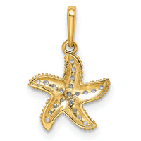 14K CZ Starfish Pendant-YC1430