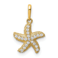 14K CZ Starfish Pendant-YC1430
