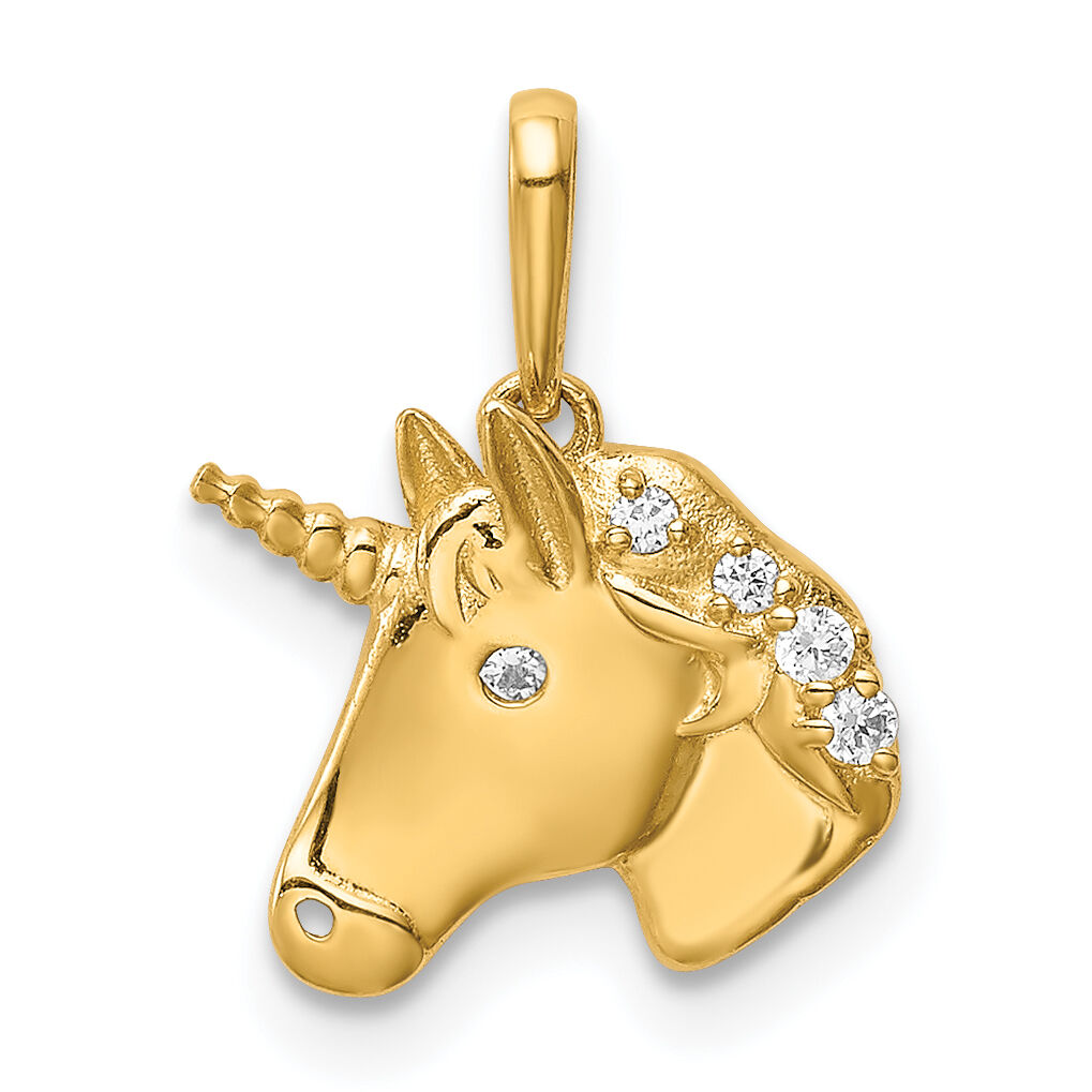 14K Unicorn CZ Pendant-YC1431