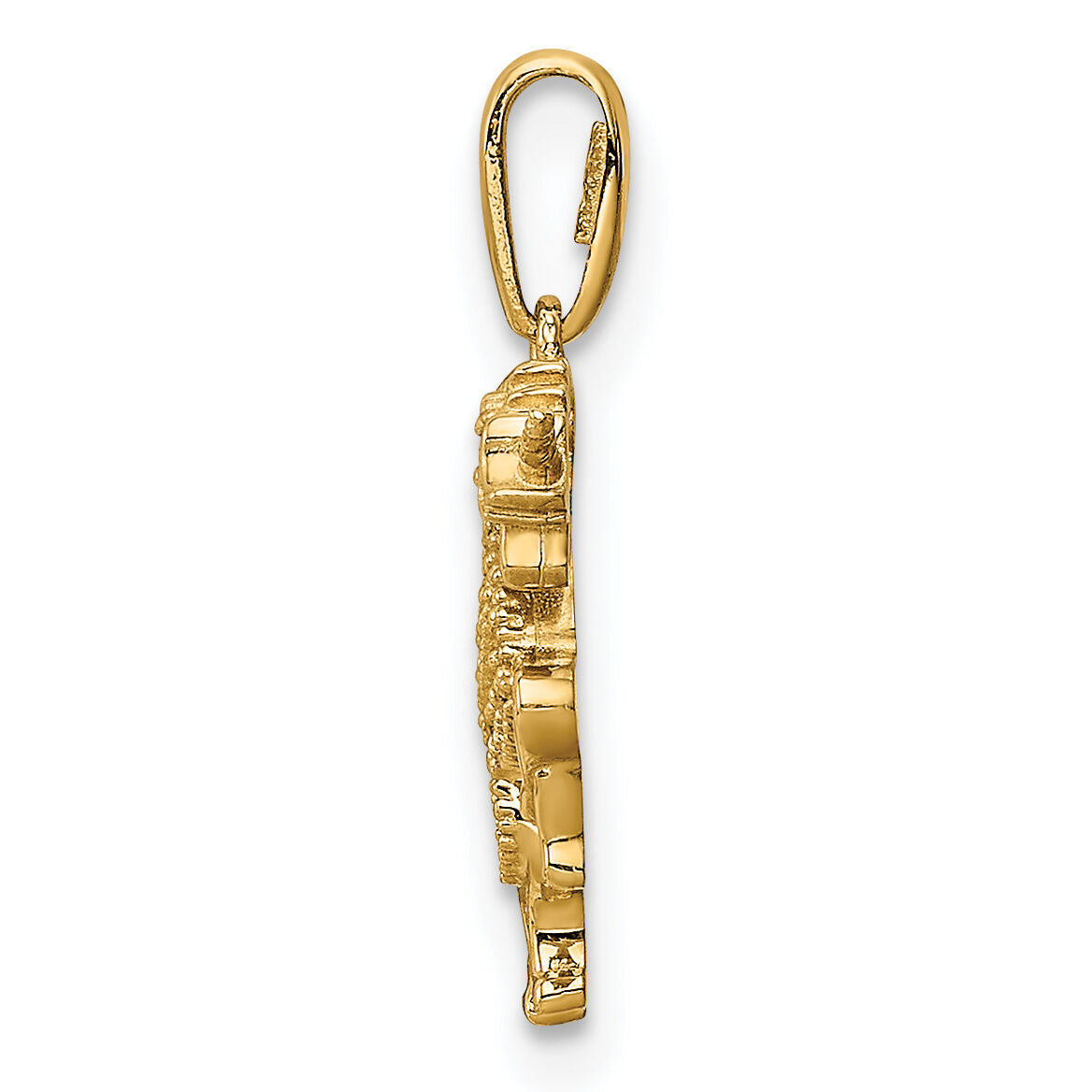 14K Rearing Unicorn CZ Pendant-YC1432