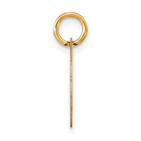 14k Polished Black Enamel Letter D Initial Disk Charm-YC1436D