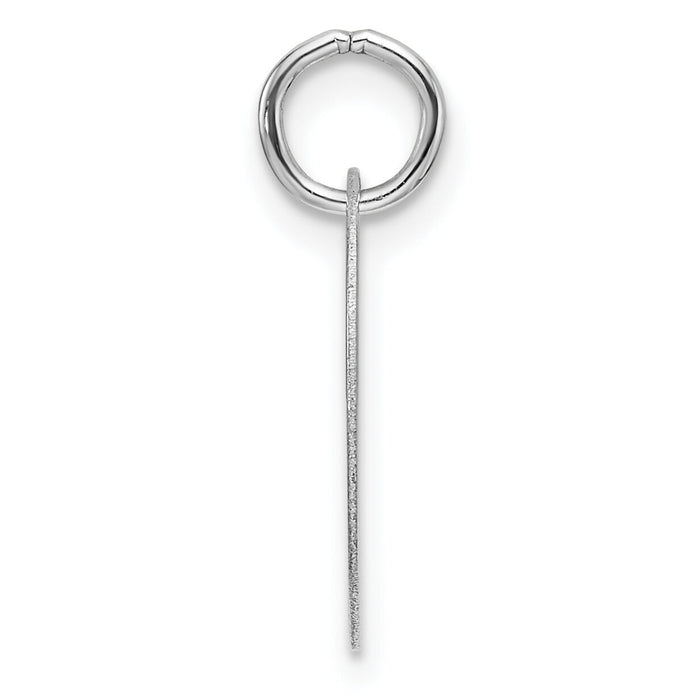 14k Polished Black Enamel Letter W Initial Disk Charm-YC1436W
