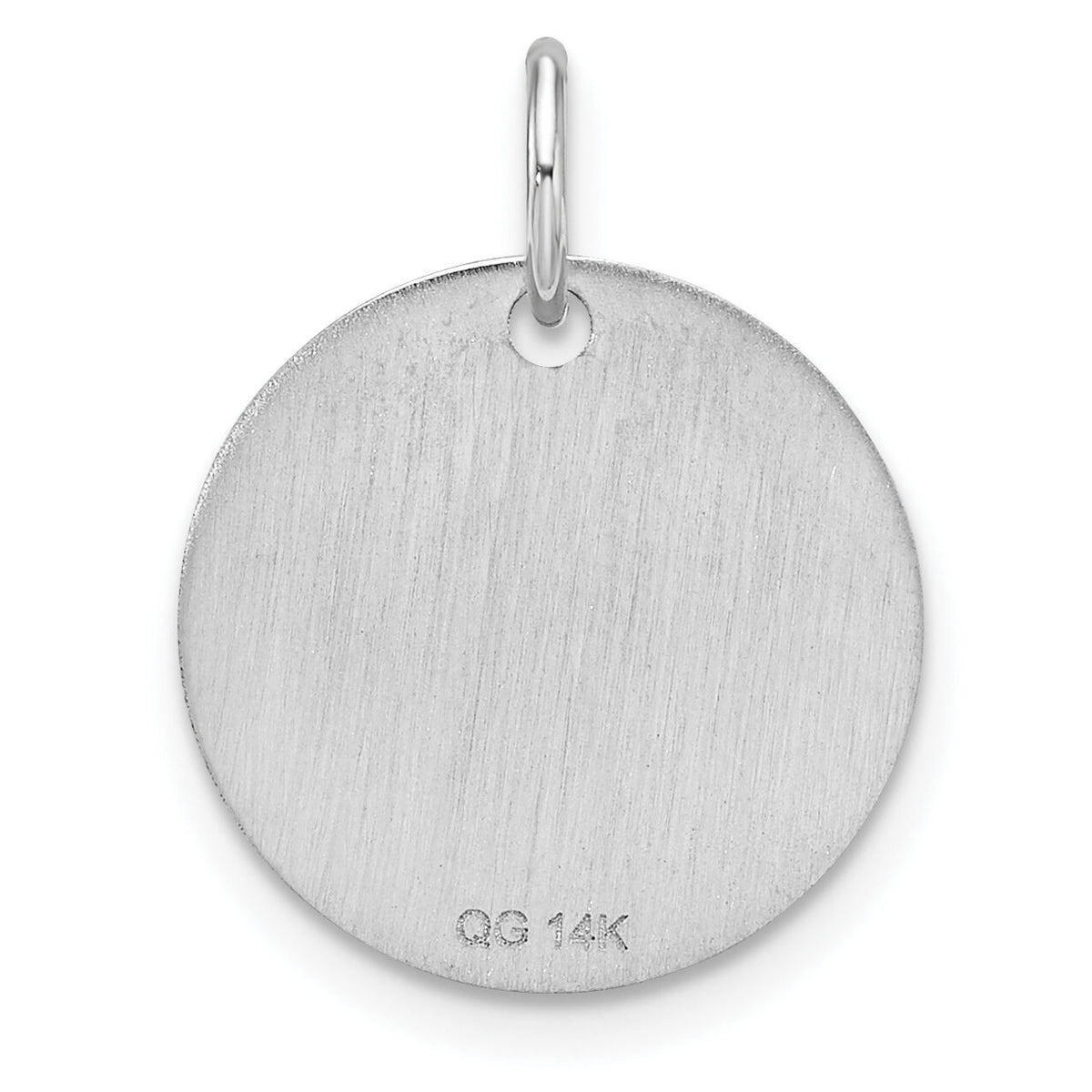 14k Polished Black Enamel Letter W Initial Disk Charm-YC1436W