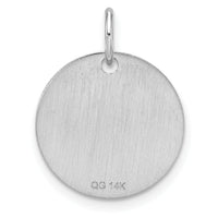 14k Polished Black Enamel Letter W Initial Disk Charm-YC1436W