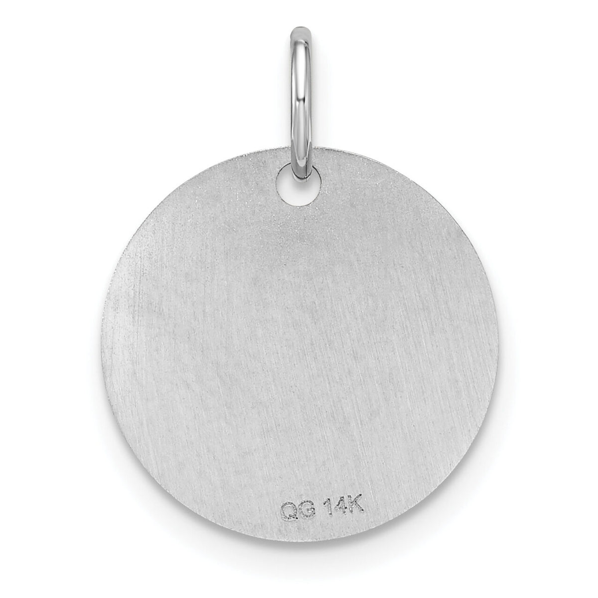 14kw Polished Black Enamel Letter G Initial Disk Charm-YC1436WG