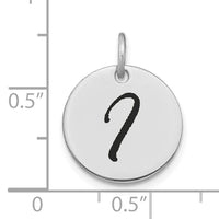 14kw Polished Black Enamel Letter I Initial Disk Charm-YC1436WI