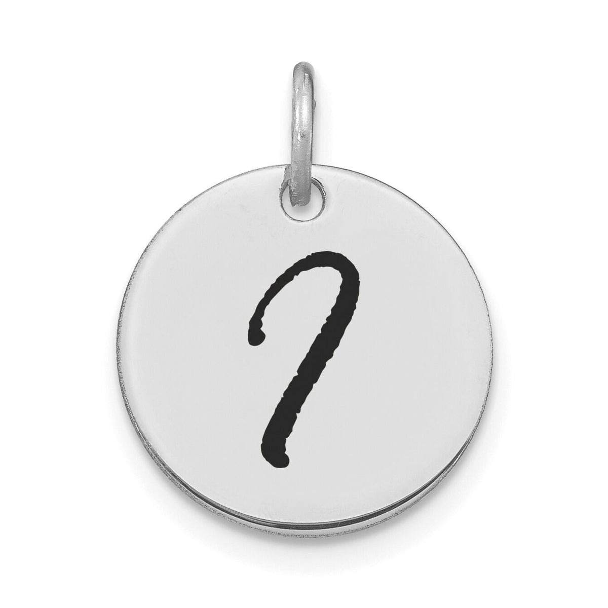 14kw Polished Black Enamel Letter I Initial Disk Charm-YC1436WI