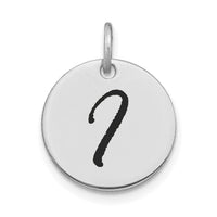 14kw Polished Black Enamel Letter I Initial Disk Charm-YC1436WI