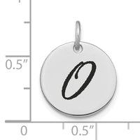 14kw Polished Black Enamel Letter O Initial Disk Charm-YC1436WO